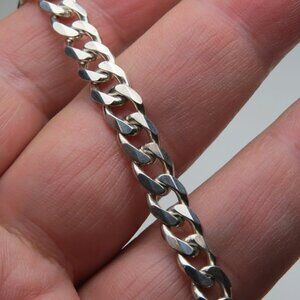 *925 Sterling Silver Men's Bracelet Cuban Link